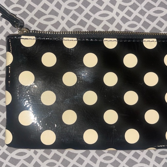 Rare Vintage Kate Spade Wristlet Wallet Staci Polka Dot Black/White 1 Mark GUC - Picture 3 of 9